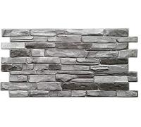 Panneaux muraux en plastique PVC 3D décoratif carrelage Gris - 10