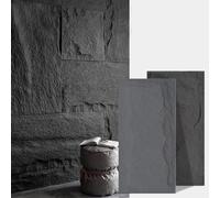 Panneaux muraux en polyuréthane Imitation Pierre (4 pièces), Gris, pour l'extérieur, idéaux pour la décoration des Halls d'hôtels et des Chambres d'hôtes. Durables et légers, Ils sont Facile