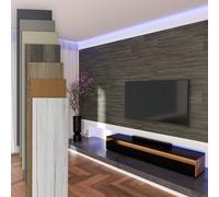 Panneaux muraux HEXIM MDF bois naturel revêtement mural pour intérieur...