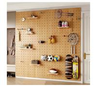 Panneaux Muraux Organisateurs Perforés Panneau Perforé En Bois À Fixation Murale (épaisseur 16 Mm) Panneaux Modulaires Perforés Pour Cuisine Panneau Mural Perforé(Natural,60x40cm/23.6x15.7in)