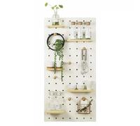 Panneaux muraux polyvalents en bois - Organisateur de rangement d'outils en panneau perforé durable pour garage, atelier, cuisine et commerce de détail - Montage mural facile et système d'or