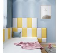 Panneaux muraux rembourrés 3D épais anti-collision pour chambre d'enfant, chambre à coucher et salle de jeux - Tête de lit capitonnée à décoller et coller - Bleu ciel - 30 x 60 cm