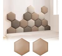 Panneaux muraux rembourrés, hexagonaux, amortissant les chocs, autocollants pour chambre à coucher, chambre d'enfant, marron clair, 30 x 34,5 cm