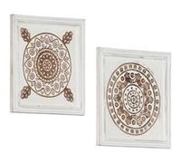 VidaXL Panneaux muraux sculptés à la main 2 pcs MDF 40x40x1,5 cm