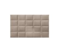 Panneaux muraux tête de lit - 200 cm - Velours - Beige - BARTEL de