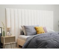 Panneaux muraux tête de lit - 220 cm - Tissu bouclette - Blanc - GONDA de Pascal Morabito