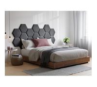 Panneaux muraux tête de lit - 220 cm - Velours - Gris - HOPE de Pascal Morabito