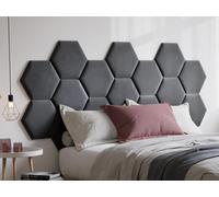 Panneaux muraux tête de lit - 220 cm - Velours - Gris - HOPE de Pascal Morabito