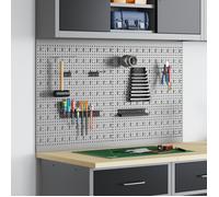 Panneaux perforés 2 pcs avec 8 accessoires Gris 50x60 cm Acier