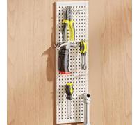 Panneaux perforés en métal pour garage, rangement d'outils, établi, organisation de la maison et du bureau, salle d'artisanat comprend 10 crochets, blanc, 30 x 100 cm