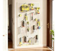 Panneaux perforés en métal robuste, panneaux d'organisation muraux avec crochets pour garage et établi de rangement