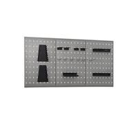 Panneaux perforés muraux - - 3 pcs - Acier - 40x58 cm - Couleur gris