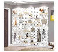 Panneaux perforés, Panneaux muraux perforés, Panneau perforé en Bois de 12 mm d'épaisseur, pour Rangement d'outils, Garage, Maison (Blanc, 60 x 80 cm)