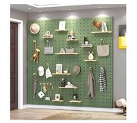 Panneaux perforés, Panneaux muraux perforés, Panneau perforé en Bois de 12 mm d'épaisseur, pour Rangement d'outils, Garage, Maison (Vert, 60 x 120 cm)