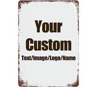 Panneaux personnalisés design avec votre propre image/logo/texte - Plaque en métal de style vintage pour mur extérieur - Décoration d'intérieur - Cadeau d'affaires - Cour (vertical, 20,3 x 30,5 cm)