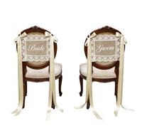 Panneaux pour chaise Mr et Mme 2 Pièces Ruban Nœud Papillon Style Vintage