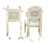 Panneaux pour chaise Mr et Mme 2 Pièces Ruban Nœud Papillon Style Vintage