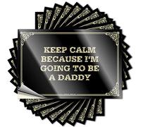 Panneaux pour étudiant conducteur haute tension résistant aux UV Keep Calm Because I'm Going to Be A Daddy | Panneaux muraux en vinyle pour bar à domicile (8 x 12 cm - 5 pièces)
