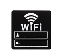 Panneaux pour toilettes, Autocollants muraux miroir acrylique 3D avec panneau WIFI, écriture manuscrite réinscriptible, compte et mot de passe(10cmx10cm Black)