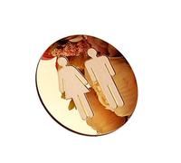 Panneaux pour toilettes, Miroir acrylique 3D rond de 5 mm for porte toilette, autocollant mural for salle bain, décoration d'intérieur(Gold Mirror,8 inch (20cm))