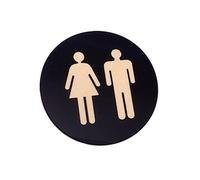 Panneaux pour toilettes, Miroir acrylique 3D rond de 5 mm for porte toilette, autocollant mural for salle bain, décoration d'intérieur(Black Acrylic,4.7 inch (12cm))