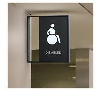 Panneaux pour toilettes, Panneau de porte toilettes publiques 25 x 22 cm, accessible aux hommes et femmes, logo du centre commercial(Disabled)
