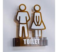 Panneaux pour toilettes unisexes, Panneau d'identification des toilettes, panneaux de salle de bains en acrylique, hommes et femmes, toilettes