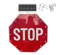 Panneaux Routiers octogonaux en Aluminium,Panneau Stop à LED Solaire,Indice d'étanchéité IP64,Panneau d'arrêt Solaire,pour autoroutes, à proximité des écoles