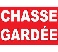 Panneaux Signalétiques.fr Panneau Chasse gardée Rouge Polychlorure de vinyle One Size Montage mural No Trespassing Extérieur Permanent Sécurité Informative