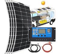 Panneaux Solaires Semi-Flexibles (150w/300w/450w/600w), Charge D'éNergie De Batterie 12v, Chargeur De Batterie 40a, Installation Facile, Pour Bateau, Voiture, Maison, Jardin, Hangar,600W
