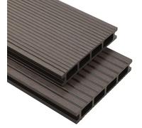 vidaXL Terrasplanken HKC met accessoires 10 mÂ² 4 m donkerbruin 275732 G