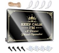 Panneaux vintage élégants et amusants, « Men Essentials Keep Calm I'm A Power Plant Operator » | Décoration de magasin de ferme (20 x 30 cm)