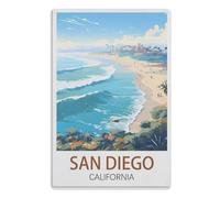 Panneaux Vintage Signes décoratifs en métal Plaques en Fer Mural Maison Bar Décor de caféSan Diego Californie20x30cm(8x12 pouces) A1245