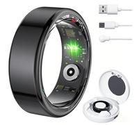 Panngu Bague connectée Taille 9 en Noir, pour Le Sommeil et la Forme, pour Hommes et Femmes, autonomie de 5 Jours sans écran, étanchéité IP68, Compatible iOS/Android