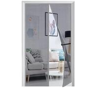 Panngu Fliegengitter Balkontür Magnet 100x205cm, Verstärkt Fliegenvorhang Terrassentür Magnete Türe Ohne Bohren, Fliegennetz Balkon Insektenschutz Tür, Magnetische Moskitonetz Vorhang Grau