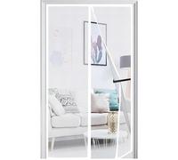 Panngu Fliegengitter Balkontür Magnet 125x200cm, 2024 Verstärkt Fliegenvorhang Terrassentür Magnete Türe Ohne Bohren, Fliegennetz Balkon Insektenschutz Tür, Magnetische Moskitonetz Vorhang Weiß