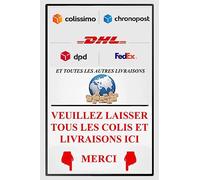 Panonceau en métal pour livraisons : déposez ici vos colis. Signalétique en tôle d'aluminium de 20 x 30 cm pour porte d'entrée. (FR vers le bas 2314)