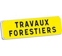Panonceau TRAVAUX FORESTIERS KM9 classe T1 900 x 250 TALIAPLAST - 525226