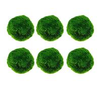 Panonw Lot de 6 boules d'algues artificielles, fausses boules de marimo pour plantes aquatiques de reptiles, petites boules de mousse Marimo pour aquarium Betta