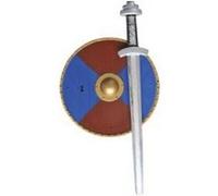 Panoplie armes avec épée et bouclier de 39cm marron G
