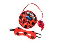 RUBIE'S Miraculous Officiel - Kit Accessoires LADYBUG pour Enfants - Taille Unique - Petit Sac, Breloque de Sac Mini Tikki et Masque avec Attache Elastique