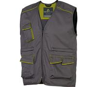 Panoply M6 Gilet de travail léger non rembourré, L, Gris bordé de vert