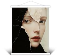 PANORAHMA BILDERRAHMEN Barre d'affiche 70 cm - En bois massif - Support magnétique pour poster - Pour toutes les tailles - Suspension facile et changement facile - Blanc
