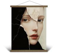 PANORAHMA BILDERRAHMEN Barre de poster 51cm / Rail pour affiche en bois massif/Support magnétique pour affiches de toutes tailles/Accrochage simple et changement facile des affiches/Naturel