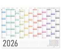 Panorama Calendrier Mural 2026-100x70 cm - Organisateur Frigo Annuel, Mensuel en Français - Agenda 2026 en Grand Format et Mini - Papier 250 g. Première Qualité