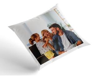 Panorama Coussin Personnalisé avec Photo 50x50 cm - 100% Coton Blanc - sans Rembourrage - Cadeau Original Couple, Maman, Papa ou Saint-Valentin - Coussin Décoratif - Fabriqué en Espagne