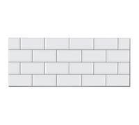 Panorama Crédence Adhésive Cuisine Tuile de Brique Blanche 60x200 cm - Crédence Adhésive pour Cuisine - Protege Mur Cuisine