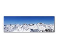 Panorama des montagnes enneigées photos murales pour la décoration intérieure horizon de la montagne peintures sur toile lit chambre décor affiches et impressions sans cadre-50x150cm
