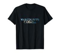 Panorama du Canada et de Vancouver à l'intérieur de minuscules lettres en gras T-Shirt