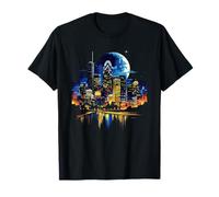 Panorama du Centre-Ville de Houston, Texas City, Texas HOU T-Shirt